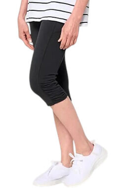 Duo Stretch Active Women's Duo Stretch Skimmer w/ Ruched Hem Black - Petite